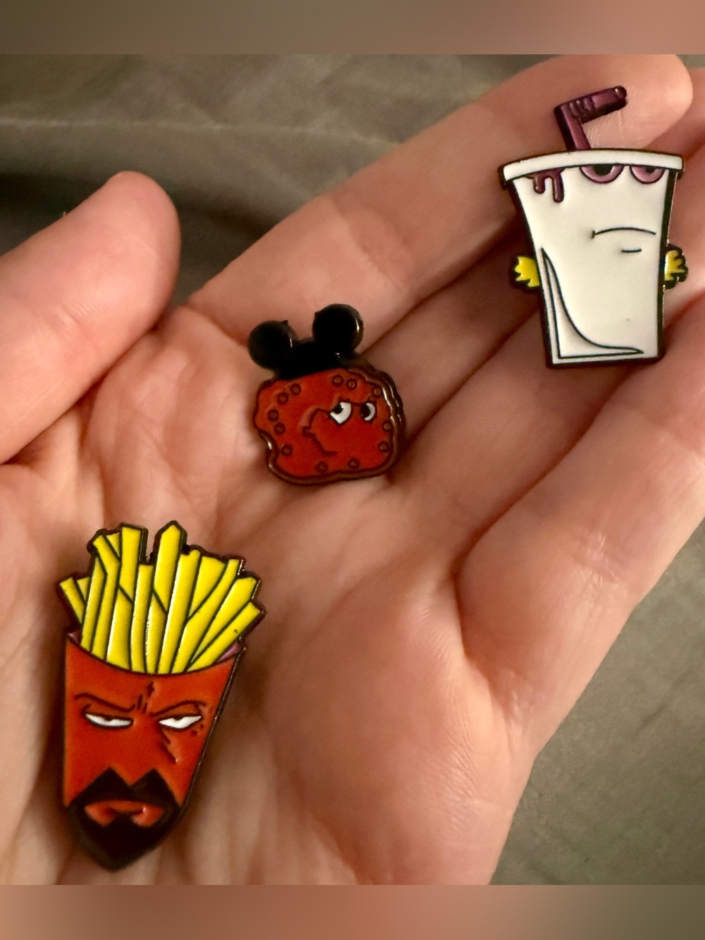 Aqua Teen Hunger Force Enamel Pin Set 3pc Frylock Shake Meatwad NEW